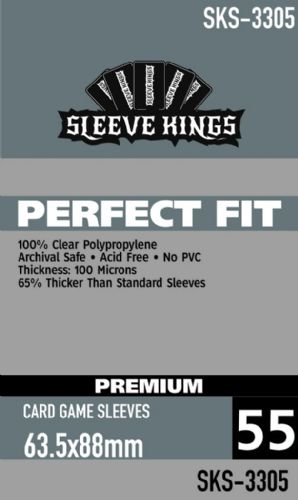 Sleeve Kings Perfect Fit Premium Card Game Sleeves (63.5x88mm) -55 Pack, 100 Microns. SKS-3305